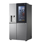 LG InstaView™ ThinQ™ 598L Side by Side Refrigerator, UVnano™, LINEARCooling™, ThinQ™ in Silver color, Left side view, GCX-287TNSI, thumbnail 13