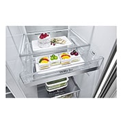 LG InstaView™ ThinQ™ 598L Side by Side Refrigerator, UVnano™, LINEARCooling™, ThinQ™ in Silver color, craft ice maker view, GCX-287TNSI, thumbnail 8