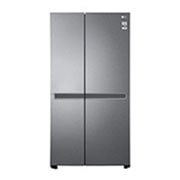 LG Side by Side 643L Refrigerator, Inverter Compressor, Multi AirFlow, Express Cool, Smart Diagnosis™, Dark Graphite color, front view, GCB-287DVE, thumbnail 1