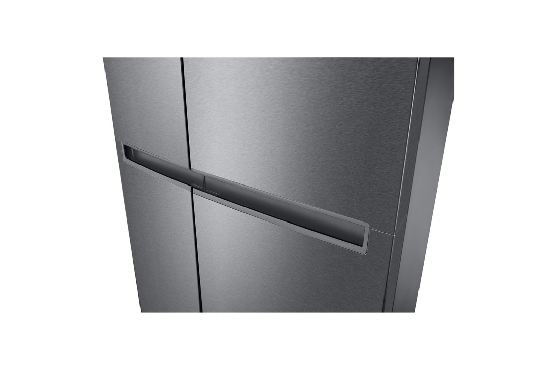 LG Side by Side 643L Refrigerator, Inverter Compressor, Multi AirFlow, Express Cool, Smart Diagnosis™, Dark Graphite color, handle view, GCB-287DVE, thumbnail 3