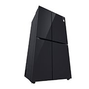 LG Side by Side 647L Refrigerator, Inverter Compressor, Multi AirFlow, Express Cool, Smart Diagnosis™, Black Glass color, Bottom Left perspective view, GCB-287GNWB, thumbnail 10
