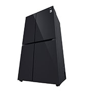 LG Side by Side 647L Refrigerator, Inverter Compressor, Multi AirFlow, Express Cool, Smart Diagnosis™, Black Glass color, Bottom right perspective view, GCB-287GNWB, thumbnail 11