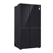 LG Side by Side 647L Refrigerator, Inverter Compressor, Multi AirFlow, Express Cool, Smart Diagnosis™, Black Glass color, left side view, GCB-287GNWB, thumbnail 12