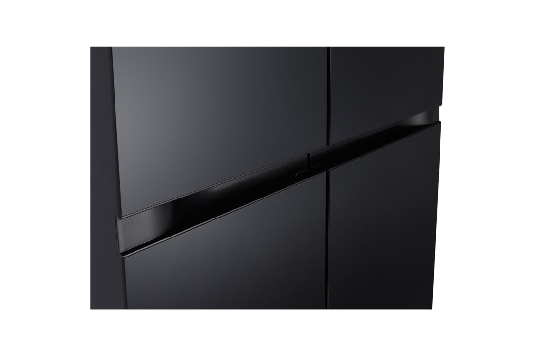 LG Side by Side 647L Refrigerator, Inverter Compressor, Multi AirFlow, Express Cool, Smart Diagnosis™, Black Glass color, handle view, GCB-287GNWB, thumbnail 7
