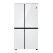 LG Side by Side 647L Refrigerator, Inverter Compressor, Multi AirFlow, Express Cool, Smart Diagnosis™, White Glass color, front view, GCB-287GNWC, thumbnail 1