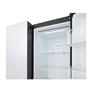 LG Side by Side 647L Refrigerator, Inverter Compressor, Multi AirFlow, Express Cool, Smart Diagnosis™, White Glass color, Freezer View, GCB-287GNWC, thumbnail 4