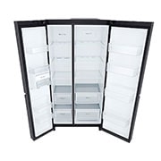 LG Side by Side 647L Refrigerator, Inverter Compressor, Multi AirFlow, Express Cool, Smart Diagnosis™, White Glass color, Top Perspective, GCB-287GNWC, thumbnail 9