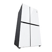 LG Side by Side 647L Refrigerator, Inverter Compressor, Multi AirFlow, Express Cool, Smart Diagnosis™, White Glass color, Left Bottom Perspective, GCB-287GNWC, thumbnail 10