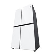 LG Side by Side 647L Refrigerator, Inverter Compressor, Multi AirFlow, Express Cool, Smart Diagnosis™, White Glass color, Right Bottom Perspective, GCB-287GNWC, thumbnail 11