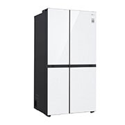 LG Side by Side 647L Refrigerator, Inverter Compressor, Multi AirFlow, Express Cool, Smart Diagnosis™, White Glass color, left side view, GCB-287GNWC, thumbnail 12