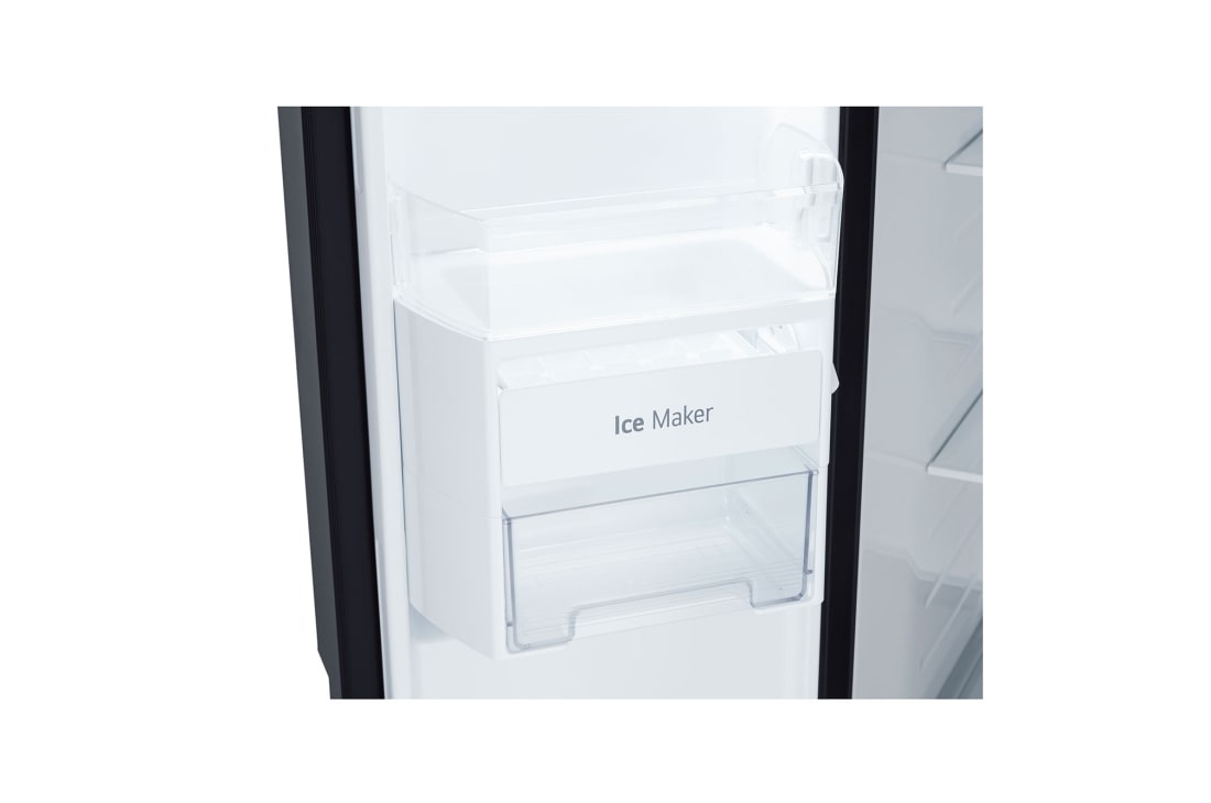 LG Side by Side 647L Refrigerator, Inverter Compressor, Multi AirFlow,White Glass color, ICE maker, GCB-287GNWC, thumbnail 6