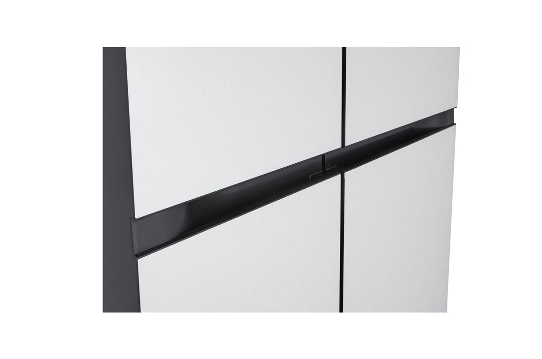 LG Side by Side 647L Refrigerator, Inverter Compressor, Multi AirFlow,White Glass color, handle view, GCB-287GNWC, thumbnail 7