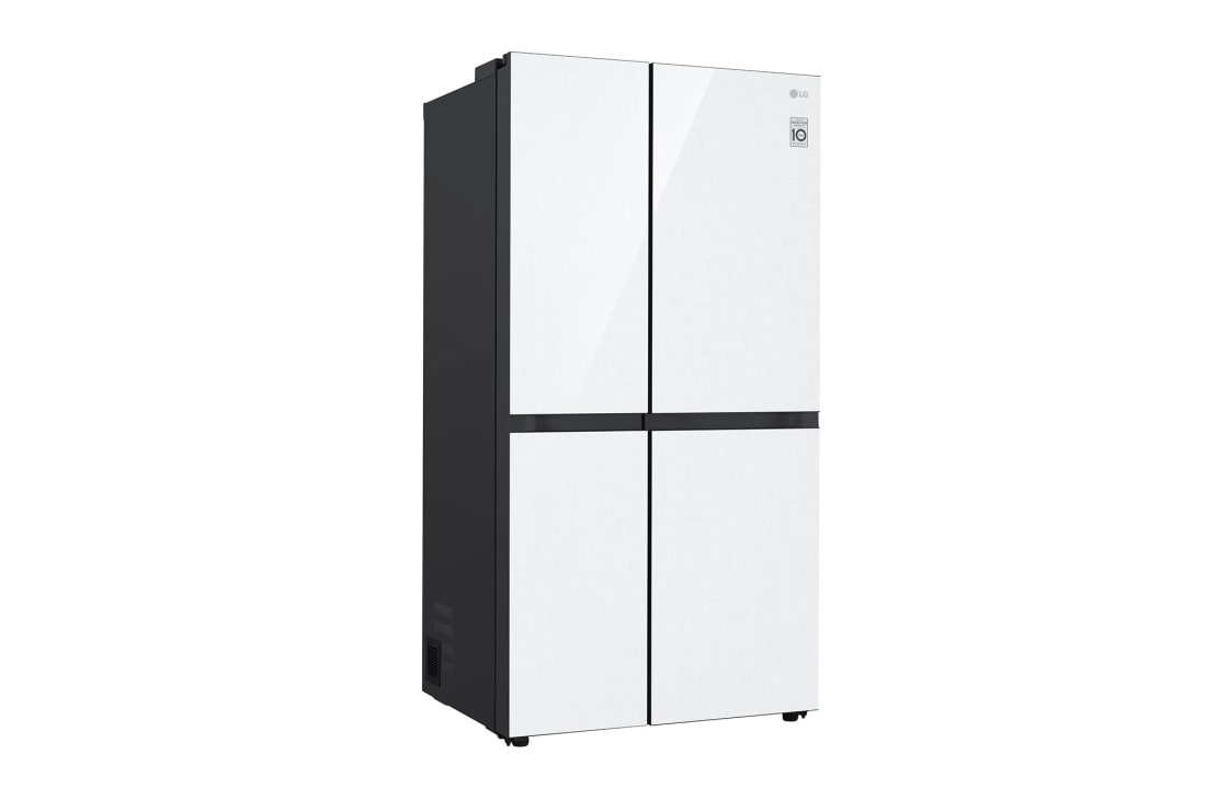 LG Side by Side 647L Refrigerator, Inverter Compressor, Multi AirFlow,White Glass color, left side view, GCB-287GNWC, thumbnail 12