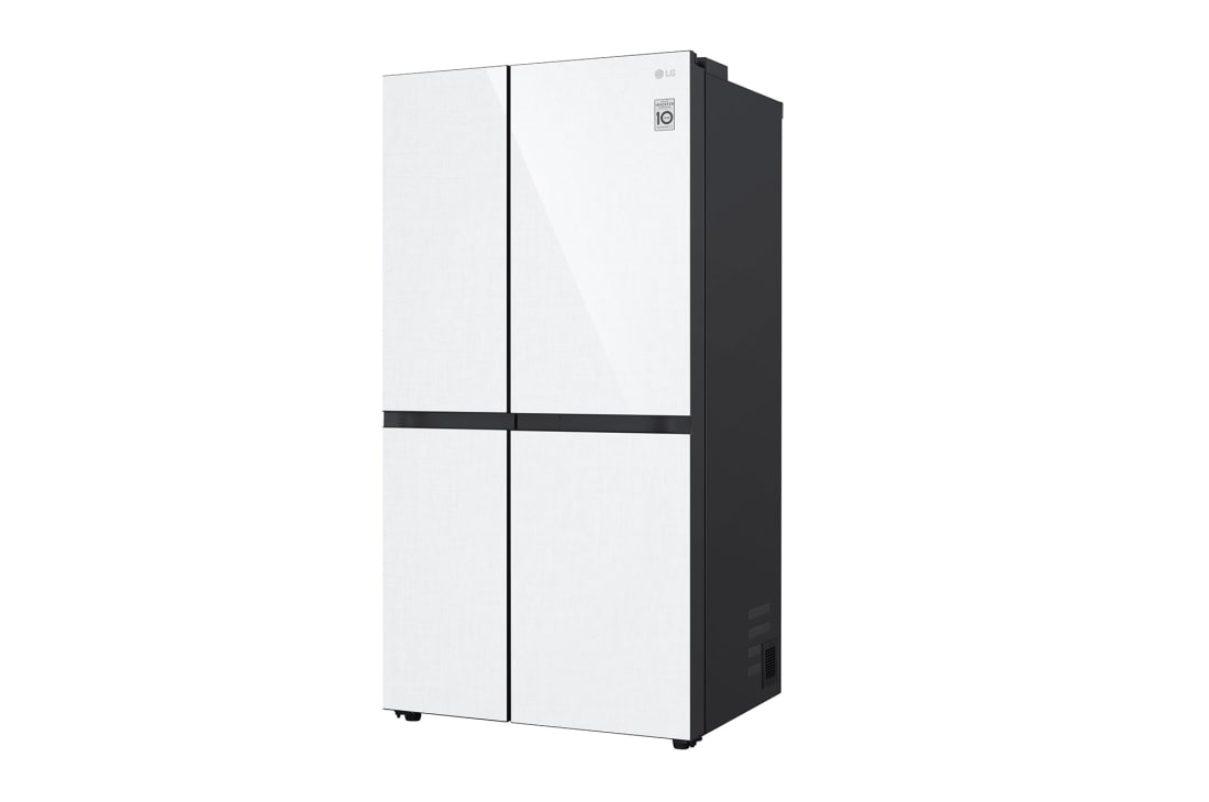 LG Side by Side 647L Refrigerator, Inverter Compressor, Multi AirFlow,White Glass color, right side view, GCB-287GNWC, thumbnail 13