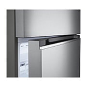 LG Top freezer Refrigerator 423L Gross Capacity, Smart Inverter™ , Silver Color, detail view of bottom fridge handle, GLB-582GVLP, thumbnail 9