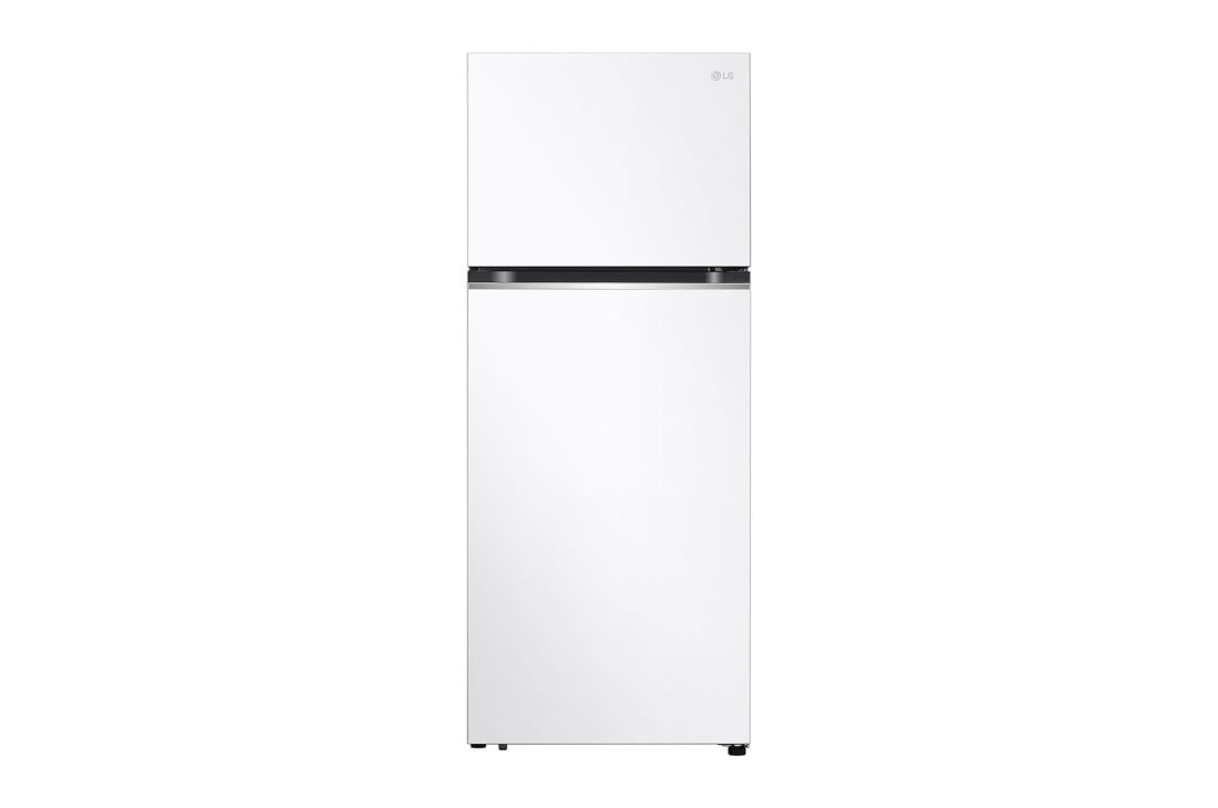 LG Top freezer Refrigerator 423L Gross Capacity, Smart Inverter™ , White Color, front view, GLB-582GVWP