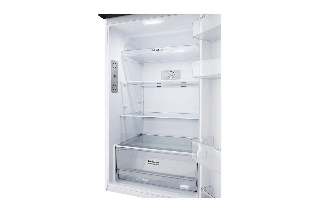 LG Top freezer Refrigerator 423L Gross Capacity, Smart Inverter™ , White Color, bottom fridge opened, GLB-582GVWP, thumbnail 7