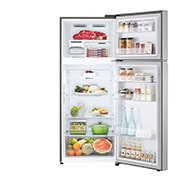 LG Top freezer 423L Gross Capacity, Inverter , Silver, front open view with food stored, GNB-582GVLP, thumbnail 2