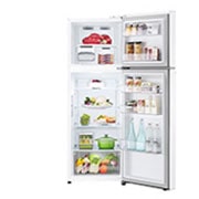 LG Top freezer Refrigerator 423L Gross Capacity, Smart Inverter™ , White Color, front open view with food stored, GNB-582GVWP, thumbnail 2