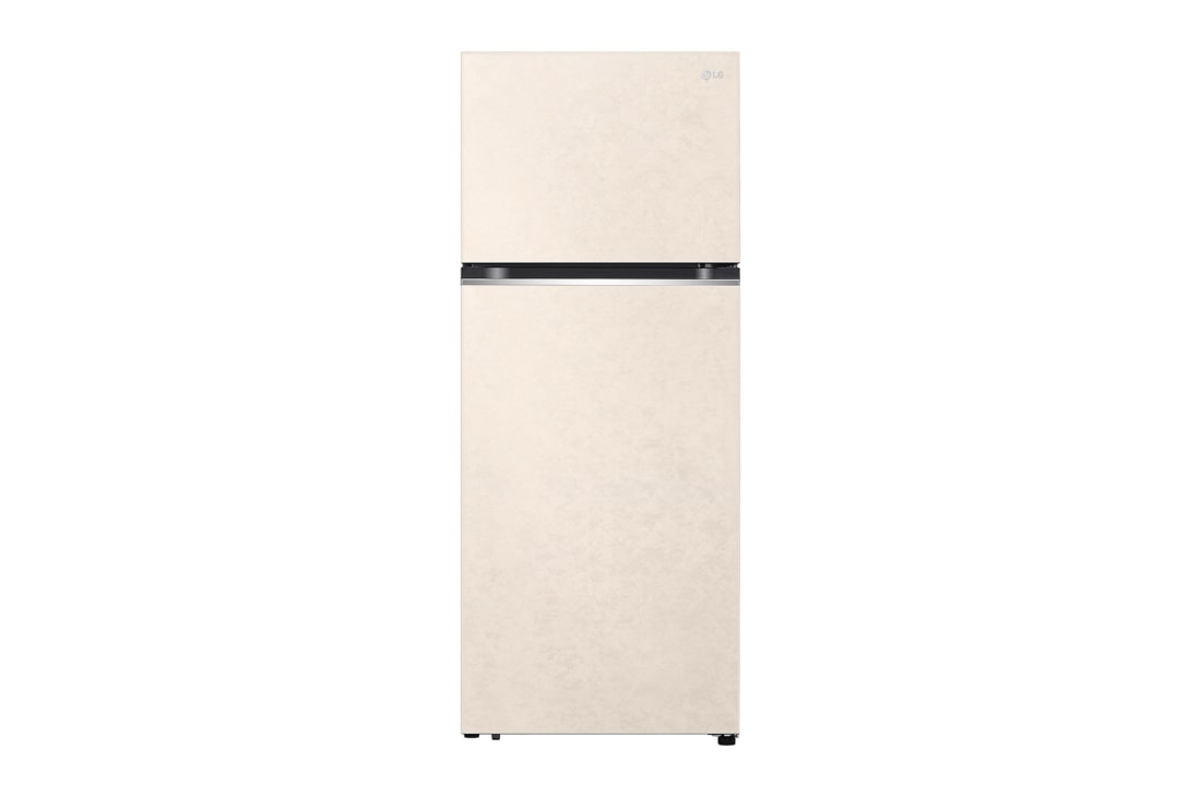 LG Top freezer Ref 423L Gross Capacity, Smart Inverter™,Beige, front view, GNB-582GVZP