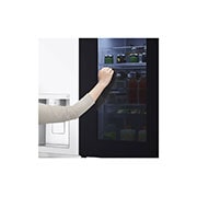LG InstaView™ ThinQ™ 611L Side by Side Refrigerator, UVnano™, LINEARCooling™, ThinQ™ in White color, GCX-287TNW, GCX-287TVW, thumbnail 4