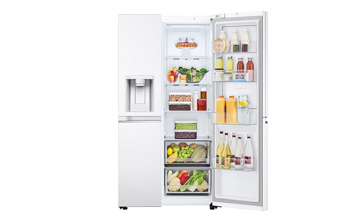 LG Door-in-Door™ ThinQ™ Side by Side 611L Refrigerator, UVnano™, LINEARCooling™, ThinQ™ in White color, LG Door-in-Door™ ThinQ™ Side by Side 611L Refrigerator, UVnano™, LINEARCooling™, ThinQ™ in White color, GCJ-287GNW, thumbnail 10