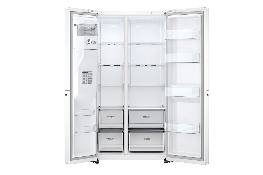 LG Side by Side 617L Refrigerator, ThinQ™, LINEARCooling™, White color, GCL-287GVW, thumbnail 8