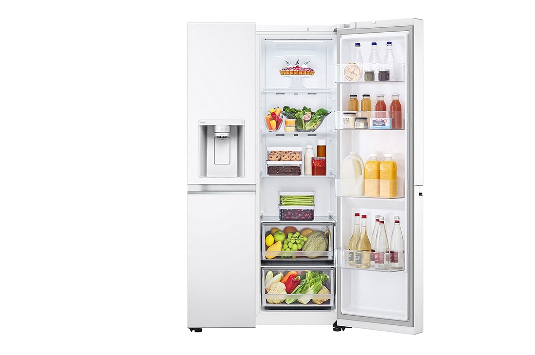 LG Side by Side 617L Refrigerator, ThinQ™, LINEARCooling™, White color, GCL-287GVW, thumbnail 9