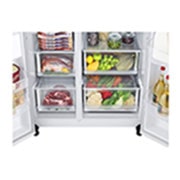 LG Side by Side 617L Refrigerator, ThinQ™, LINEARCooling™, White color, GCL-287GVW, thumbnail 4