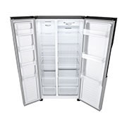 LG Side by Side 508L Refrigerator, Smart Inverter Compressor, Multi AirFlow, Silver, Right Perspective Open_Food, GHB-247DVE, thumbnail 10