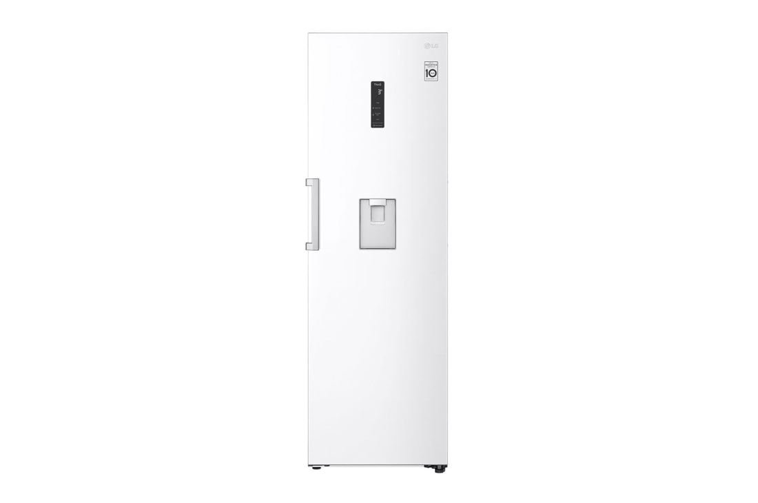 LG 384L Upright Refrigerator, LINEARCooling™ in White color, Front, GC-F511EQDM