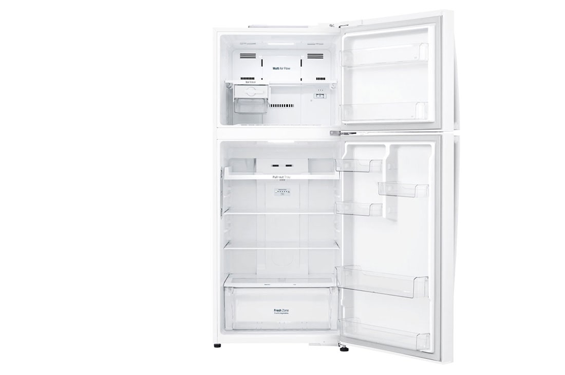LG Top Mount Refrigerator, Smart Inverter, 438L, White, front open empty, GR-C639HWCL, thumbnail 3