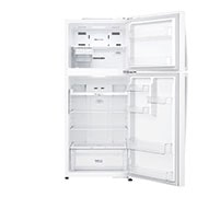 LG Top Mount Refrigerator, Smart Inverter, 438L, White, front open empty, GR-C639HWCL, thumbnail 3