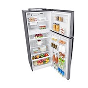 LG Top Mount Refrigerator, Smart Inverter, 438L, Silver, Top Detail view with food, GR-C639HLCL, thumbnail 9