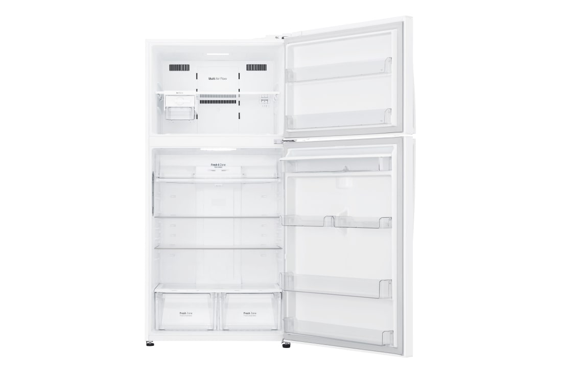 LG Top Freezer Refrigerator 630L Gross Capacity, DoorCooling⁺™, Hygiene FRESH⁺™ , White Color., Front door open view, GRM-832DHWI, thumbnail 3