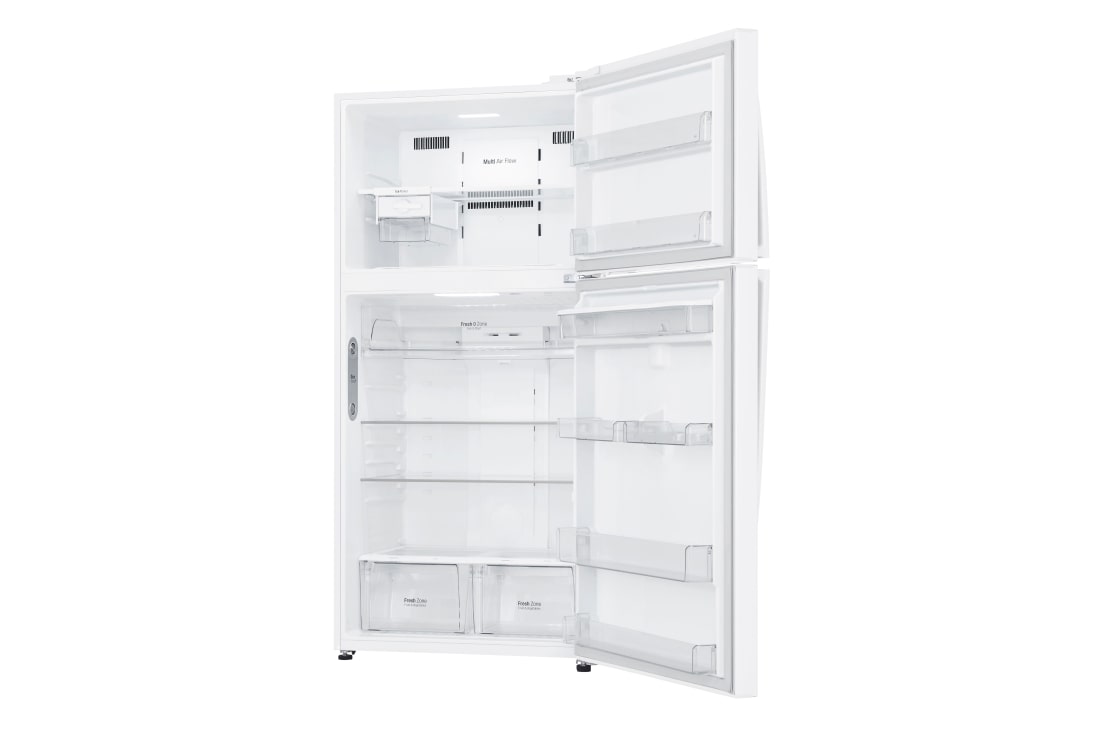 LG Top Freezer Refrigerator 630L Gross Capacity, DoorCooling⁺™, Hygiene FRESH⁺™ , White Color., Front half door open view, GRM-832DHWI, thumbnail 5