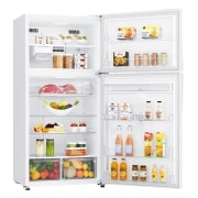 LG Top Freezer Refrigerator 630L Gross Capacity, DoorCooling⁺™, Hygiene FRESH⁺™ , White Color., Left side open door with food, GRM-832DHWI, thumbnail 10