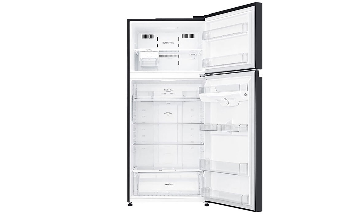 LG Top freezer 547L ,Inverter, Door Cooling⁺, Black Glass, Front all door open without food view, GNB-732HGI, thumbnail 3