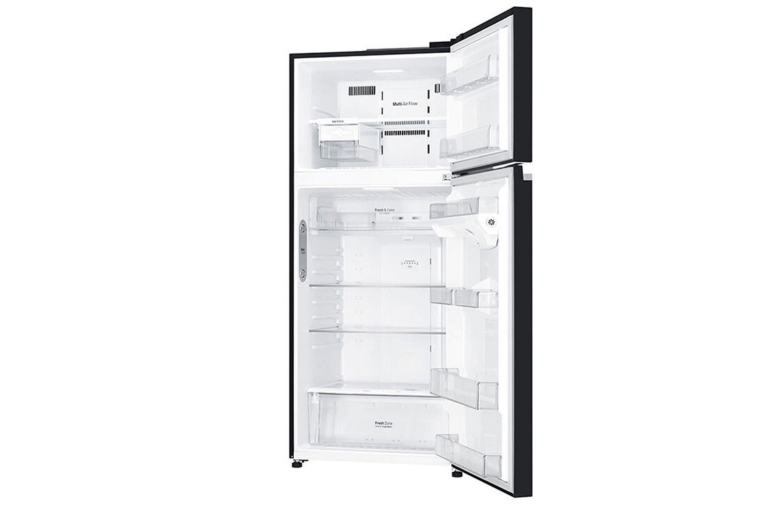 LG Top freezer 547L ,Inverter, Door Cooling⁺, Black Glass, Front door open without food view, GNB-732HGI, thumbnail 7