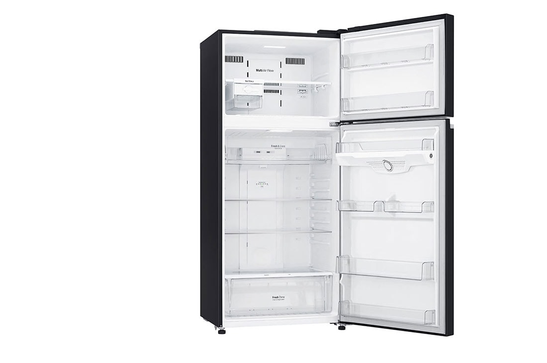 LG Top freezer 547L ,Inverter, Door Cooling⁺, Black Glass, Left view door open without food, GNB-732HGI, thumbnail 5