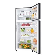 LG Top freezer 547L ,Inverter, Door Cooling⁺, Black Glass, Front door open with food view, GNB-732HGI, thumbnail 6