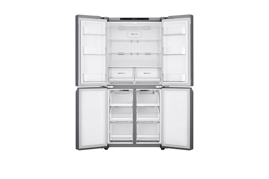 LG Four Doors Refrigerator 594L, Smart Diagnosis., Front Open View, GCB-334DVL, thumbnail 3