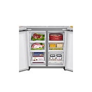 LG Four Doors Refrigerator 594L, Smart Diagnosis., Top Perspective Open Food View, GCB-334DVL, thumbnail 10