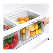 LG Top freezer 630L, Door Cooling, Inverter, Silver, veggie storage side view, GRM-852HWI, thumbnail 7