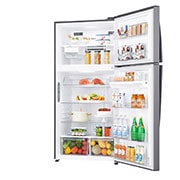 LG Top freezer 630L, Door Cooling, Inverter, Silver, door open view with food, GRM-852HWI, thumbnail 11