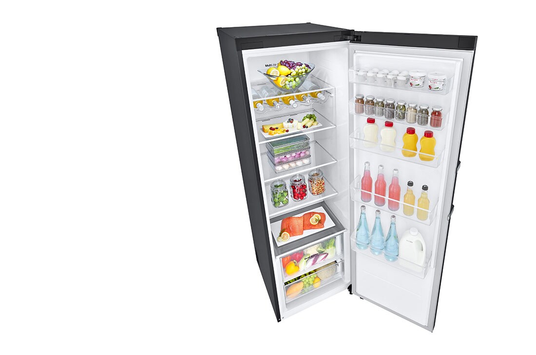 LG 386L LINEARCooling™ Refrigerator in Stainless Steel Finish, Top right perspective Open Food, GC-B511EADM, thumbnail 10
