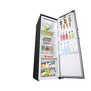 LG 386L LINEARCooling™ Refrigerator in Stainless Steel Finish, Bottom right perspective Open Food, GC-B511EADM, thumbnail 7