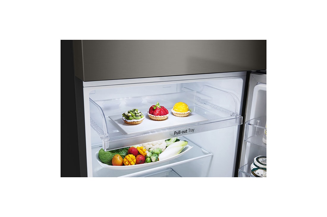 LG Top Freezer 395L, Linear Cooling, Smart Inverter , detail view of pull-out tray, GNB-582GVBP, thumbnail 8