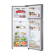 LG Top Freezer 375L, Linear Cooling, Smart Inverter , front open view with food stored, GNB-562GVEP, thumbnail 2