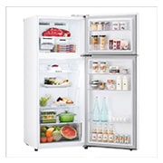 LG Top Freezer 375L, Linear Cooling, Smart Inverter , open view with food stored, GNB-562GVWP, thumbnail 10